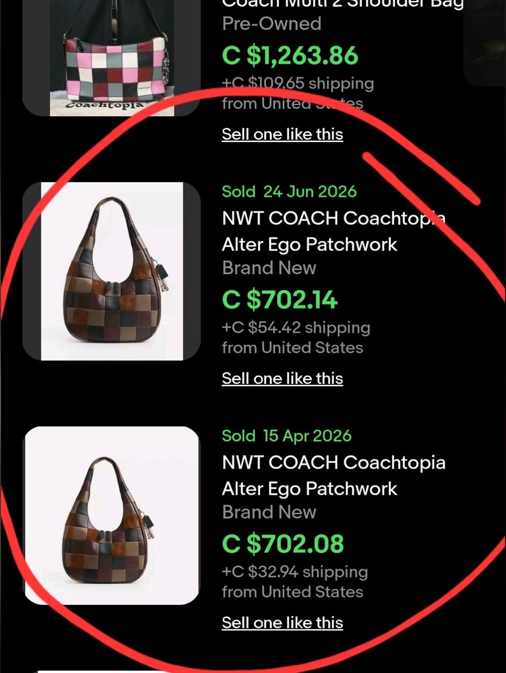 *NWOT* COACHTOPIA Alter/Ego Multi 2 Crescent Shoulder Bag - Picture 16 of 16